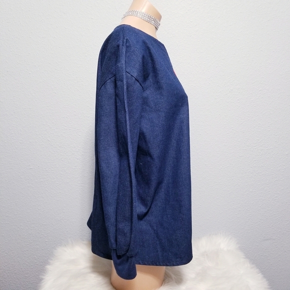 Vintage 80's 90's retro red chili peppers shirt top blouse LARGE - Picture 3 of 6